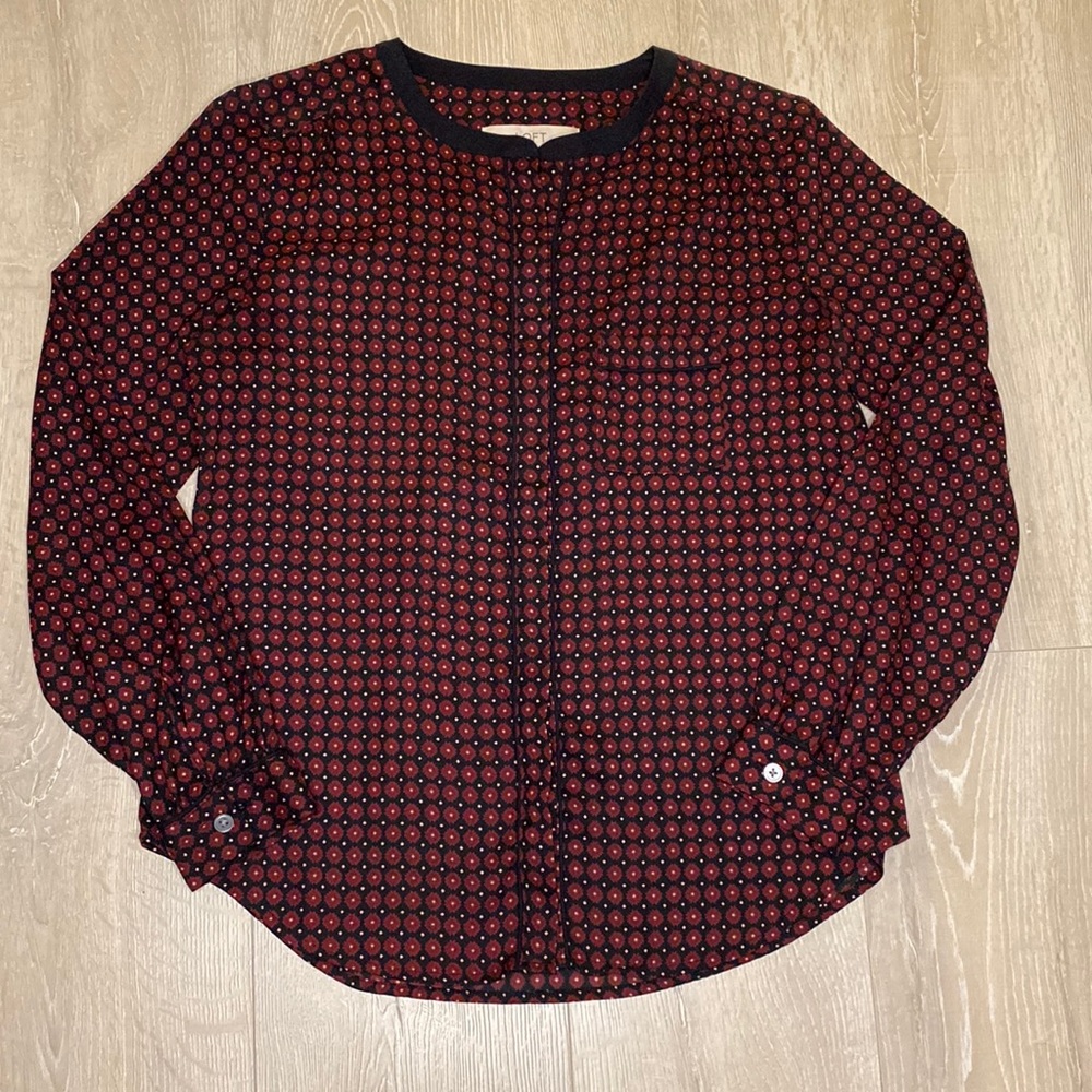 2 for $12 * LOFT Burgundy and Navy Button Down Long Sleeve Shirt - Size SP